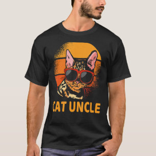 Vintage Cat Uncle Retro Funny Father's Day Men Dis T-Shirt