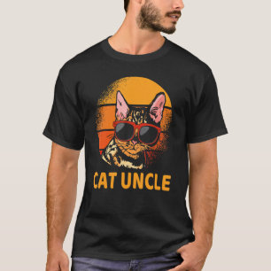 Vintage Cat Uncle Retro Funny Father's Day Men Dis T-Shirt