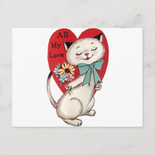 Vintage-Cat-Valentine-GraphicsFairy. Holiday Postcard