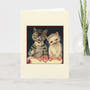 Vintage Cat Wedding Greeting Card