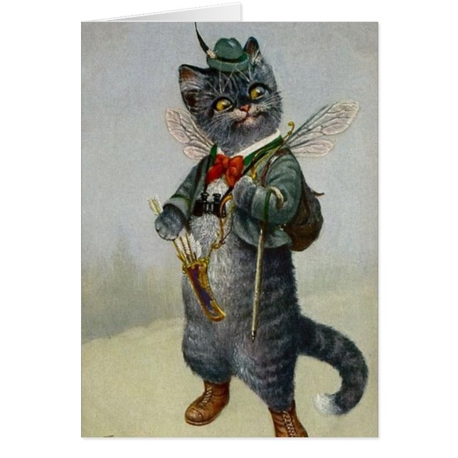 Vintage - Cat with Bow & Arrows, (Front)