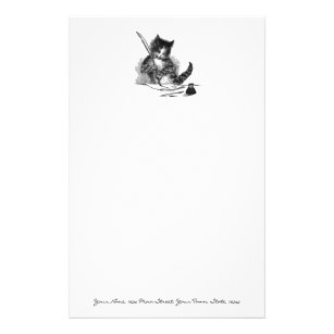 Vintage Cat Writing a Letter Stationery