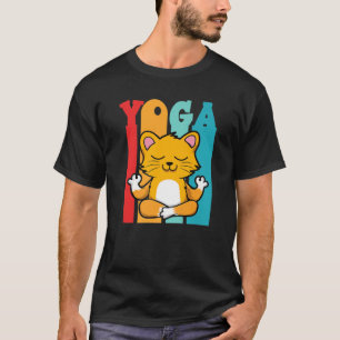Vintage Cat Yoga Figurines For Cat Yoga Lovers T-Shirt