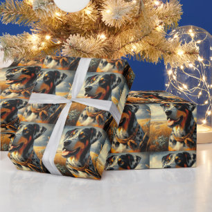 Vintage Catahoula Leopard Dog Painting Wrapping Paper