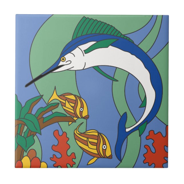 Vintage Catalina Island Marlin Tile (Front)