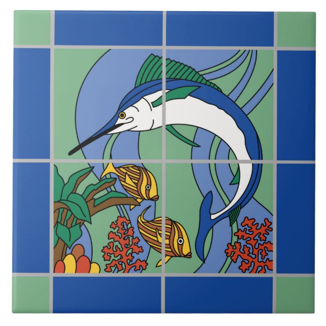 Vintage Catalina Island Marlin Tile (Front)
