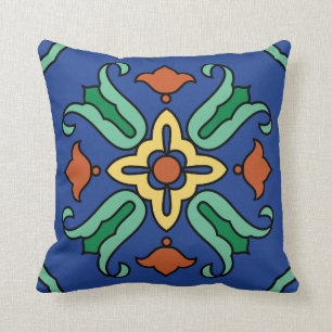 Vintage Catalina Island Tile Design Cushion
