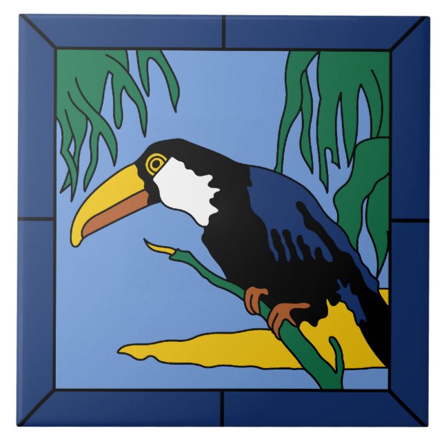 Vintage Catalina Island Toucan Tile (Front)