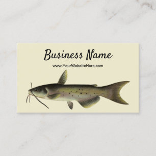 Vintage Catfish Fishing, Marine Life River Fish Business Card