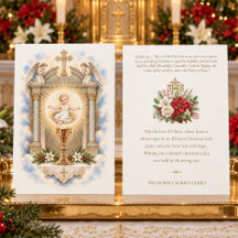 Vintage Catholic Baby Jesus in Eucharist Florals