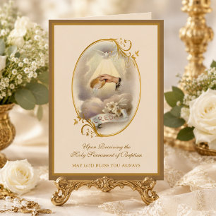 Vintage Catholic Baptism Blessing John 3:5 Card