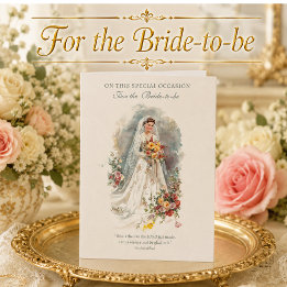 Vintage Catholic Bridal Shower Floral Cross Rosary Card