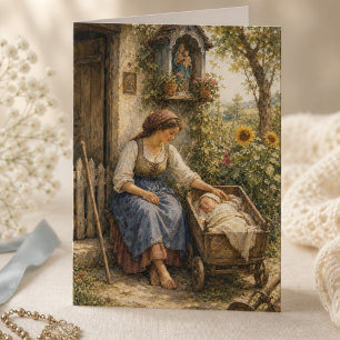 Vintage Catholic Congratulation New Baby Card