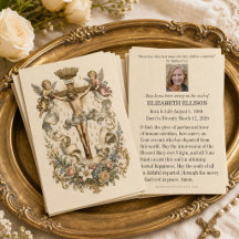 Vintage Catholic Funeral Memorial Prayer Card