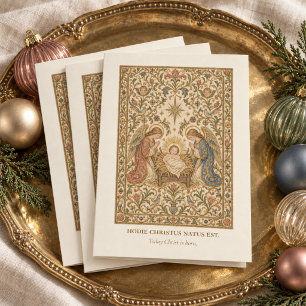 Vintage Catholic Nativity Hodie Christus Card
