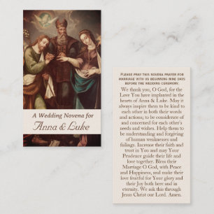 Vintage Catholic Personalised Wedding Prayer Card