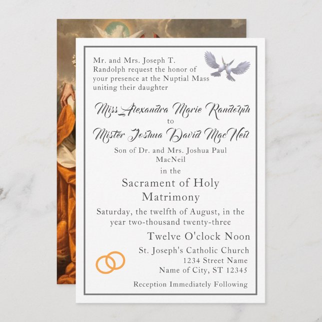 Vintage Catholic Wedding Invitation (Creator Uploaded)