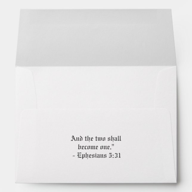 Vintage Catholic Wedding Invitation Envelope (Back (Bottom))