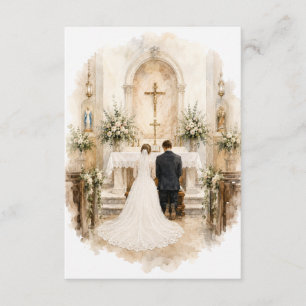 Vintage Catholic Wedding Prayer Bride and Groom  Card