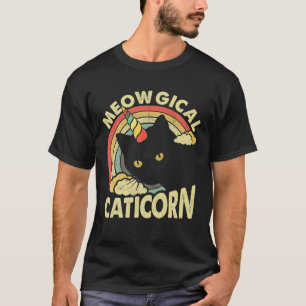 Vintage Caticorn Unicorn Cat Kittycorn Girls T-Shirt