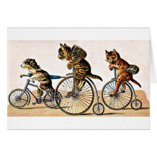 Vintage Cats and Dog on a Bike