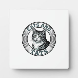 Vintage Cats And Tats Engraving Cat Design_1 Plaque