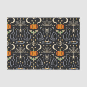 Vintage Cats Art Deco Halloween  Tissue Paper