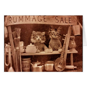 Vintage - Cats at a Rummage Sale,