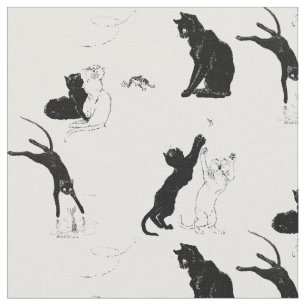 Vintage Cats by Théophile Steinlen Fabric