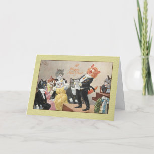 Vintage Cats Holiday Greeting Card, Arthur Thiele
