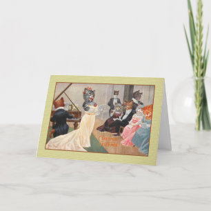 Vintage Cats Holiday Greeting Card, Arthur Thiele Card