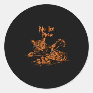 Vintage cats humor ice funny cat meme men women classic round sticker