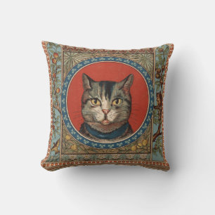 Vintage Cat's Life for Kitty Cat Classic Victorian Cushion