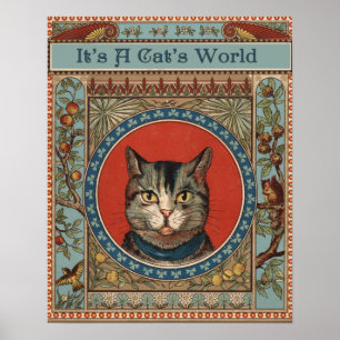 Vintage Cat's Life for Kitty Cat Classic Victorian Poster