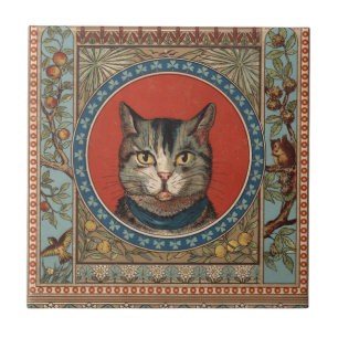 Vintage Cat's Life for Kitty Cat Classic Victorian Tile