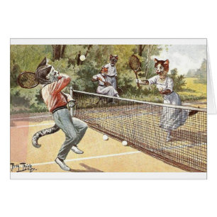 Vintage - Cats Playing Tennis,
