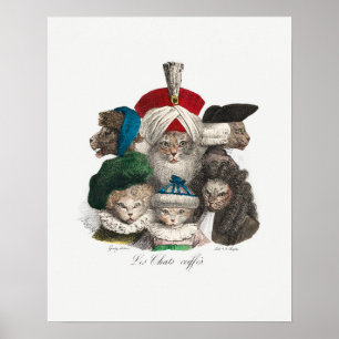 Vintage Cats Poster