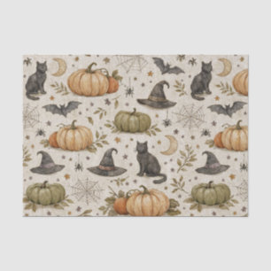 Vintage Cats Pumpkins Halloween Tissue Paper