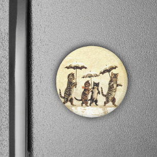 Vintage Cats Umbrella Snow Magnet