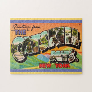 Vintage Catskill Mountains Greetings Jigsaw Puzzle