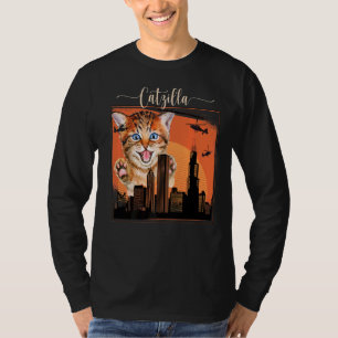 Vintage Catzilla Cute Kitten Always Hungry Cat 2 T-Shirt
