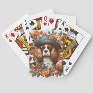 Vintage Cavalier King Charles Spaniel  Painting Playing Cards