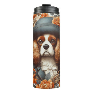 Vintage Cavalier King Charles Spaniel Painting Thermal Tumbler