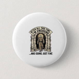 Vintage Cave Humour Engraving Graphic Shirt Design 6 Cm Round Badge