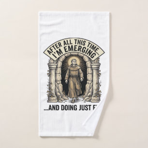 Vintage Cave Humour Engraving Graphic Shirt Design Hand Towel