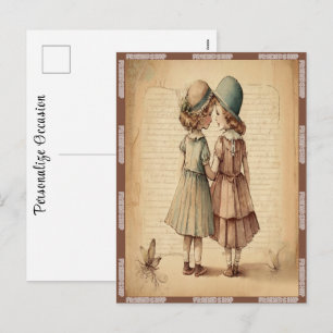 Vintage Celebrating Friendship This Season Cute  Holiday Postcard