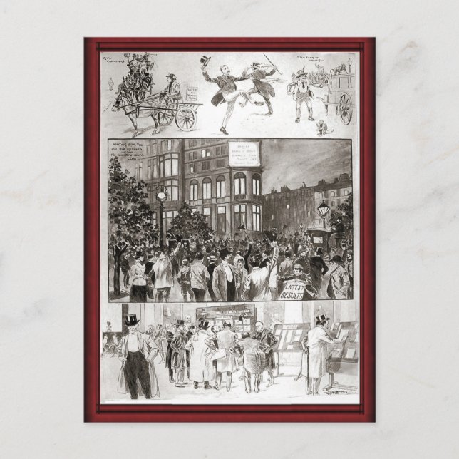 Vintage celebrations invitation postcard (Front)