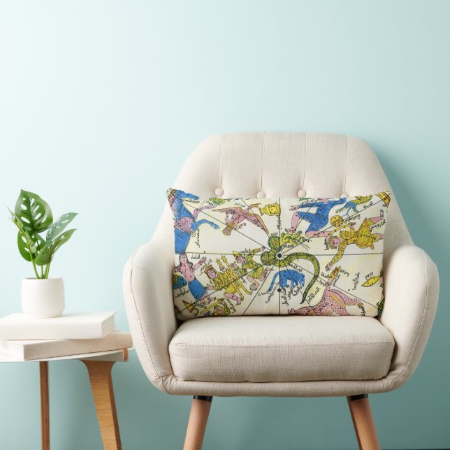 Vintage Celestial, Arabic Sphere, Constellations Lumbar Cushion (Chair)