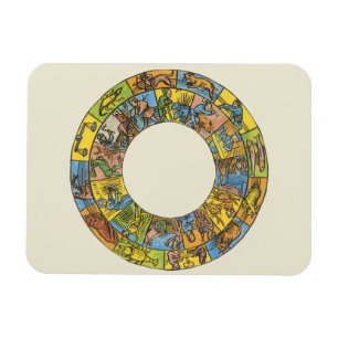 Vintage Celestial, Astrological Zodiac Wheel Magnet