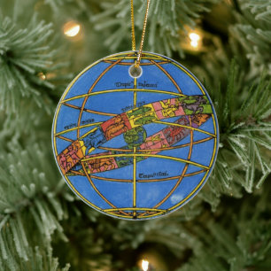 Vintage Celestial, Astronomer Claudius Ptolemy Ceramic Tree Decoration